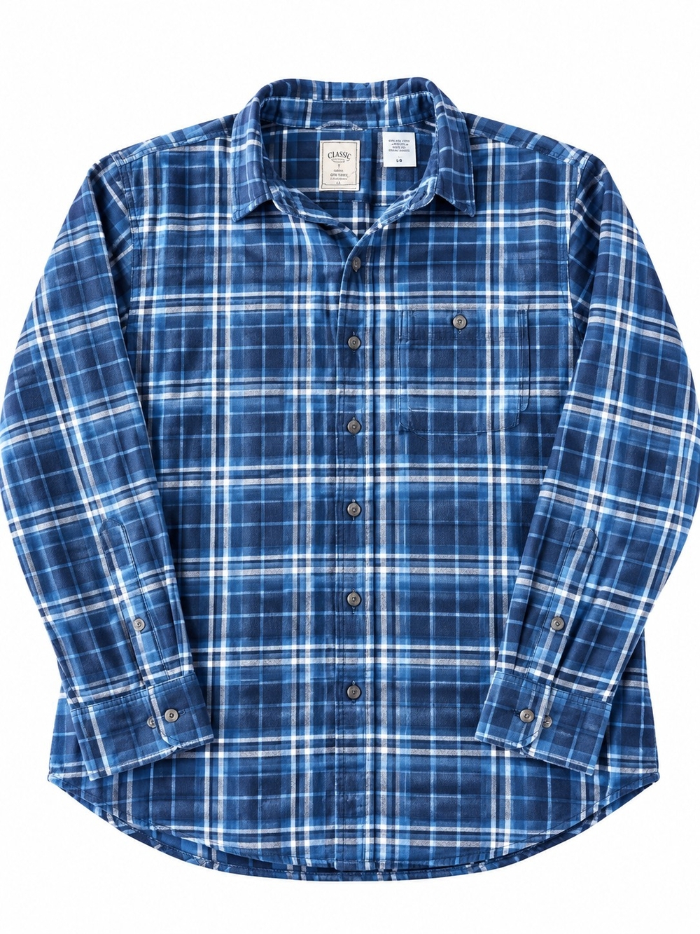 Y2k Vintage Chaps Ralph Lauren .Blue Plaid Button-Down Shirt
